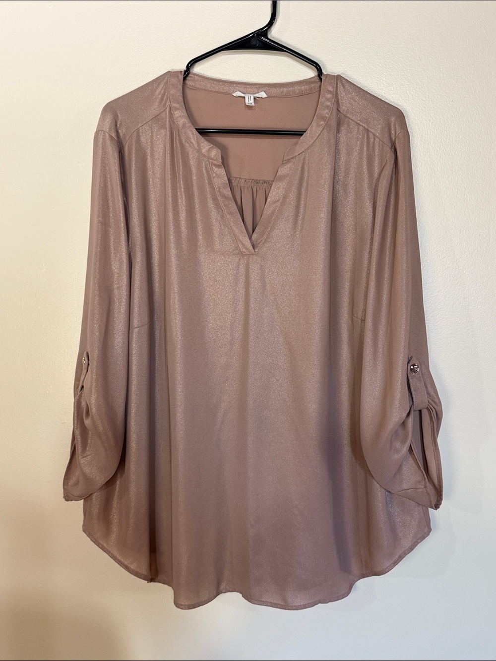 Maurices Shimmery Taupe Knit Tunic Blouse